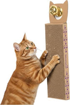 Close-up view of the corrugated cardboard texture and catnip infusion