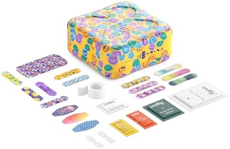 Detailed shot of Welly waterproof bandages and butterfly strips included in the 130 piece set.
