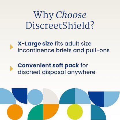 NorthShore DiscreetShield adult diaper bags demonstrating the wide opening and gusset capacity for protective undergarments.
