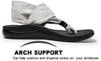 Orthotic flip flops for women featuring contoured arch support for flat feet relief.