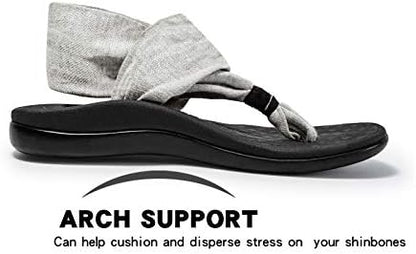 Orthotic flip flops for women featuring contoured arch support for flat feet relief.