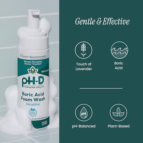 pH-balanced foaming cleanser with lavender and boric acid for odor control.