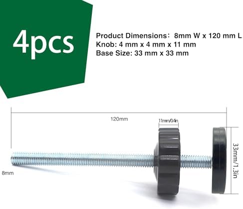 Vmaisi threaded spindle rod metal core and plastic adjustment wheel close-up