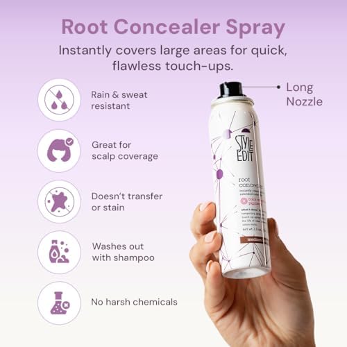 Style Edit temporary hair color spray for instantly concealing grey roots between salon appointments