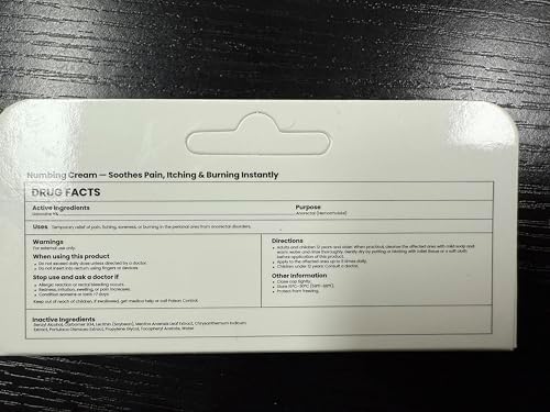 Recticare five percent lidocaine maximum strength cream container showing directions and product details.