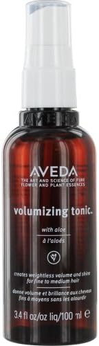 Aveda hair volumizer with organic aloe packaging view showing clean hair styling ingredients