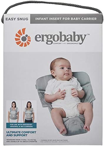 Premium cotton Ergobaby newborn insert showcasing the ergonomic shape and snap attachments
