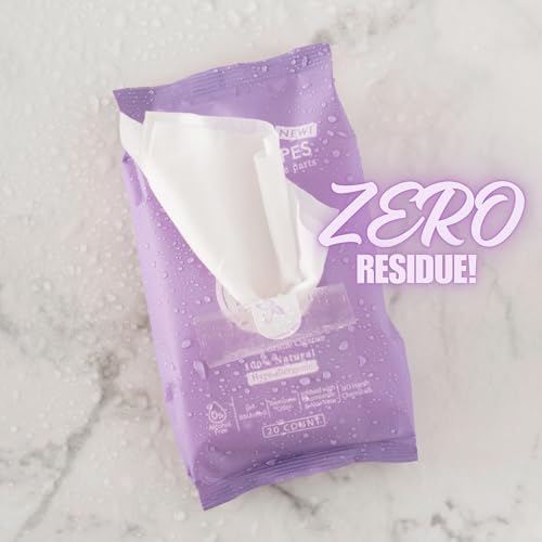 Natural pH balanced wipes for women showing the resealable opening.
