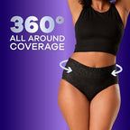 Close up of the soft material and fit of Always Discreet overnight underwear