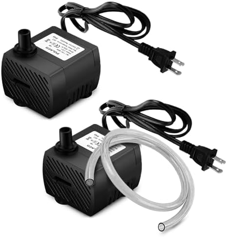Pulaco 95 GPH water pump showing the adjustable flow control knob.