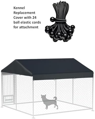 MDHAO UV resistant pet shade tarp installed on outdoor kennel frame