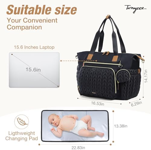 Portable changing mat included in Tonyeee baby bag set