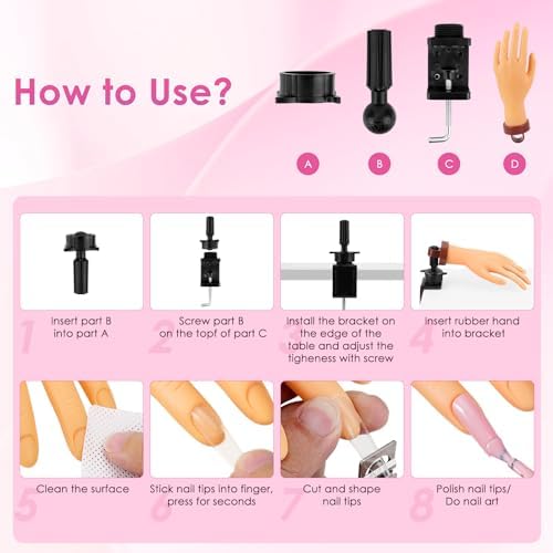 Professional nail art training tool with adjustable bracket