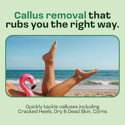 HAPPY SOLES Foot Callus Remover showcasing the three interchangeable roller heads close up.