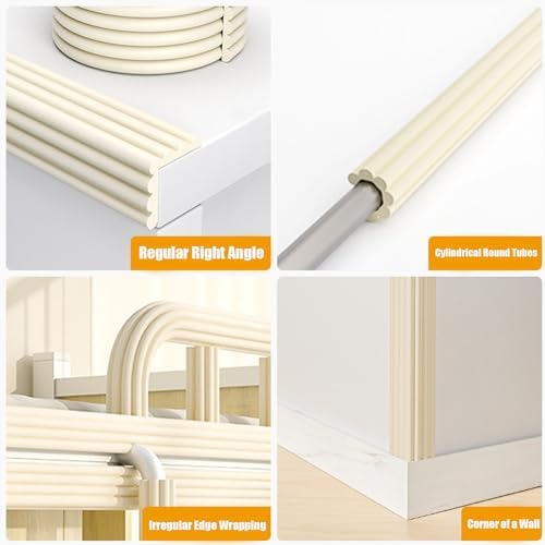 White NBR foam edge protector applied to glass desk edge
