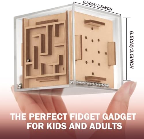 Handheld 3D brain teaser magic cube showing the transparent acrylic outer shell structure