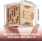 Handheld 3D brain teaser magic cube showing the transparent acrylic outer shell structure