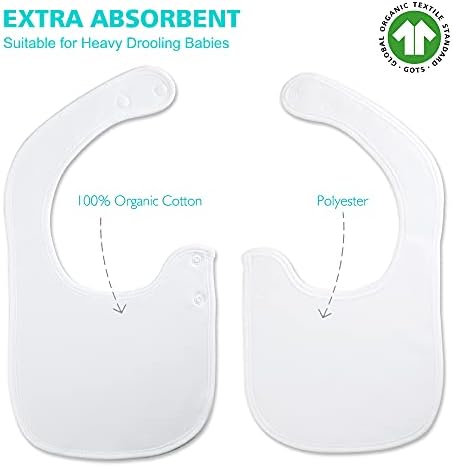 Set of 12 white baby bibs neatly folded