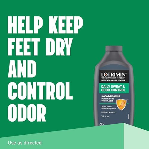 Lotrimin daily prevention spray for foot odor control and sweat absorption in a 5.6 ounce can.