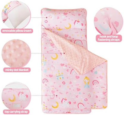 Viviland preschool slumber bag rolled up with carrying handle displayed