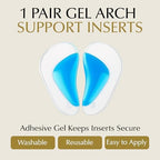 Blue PU gel orthopedic insoles for kids with ergonomic arch support.