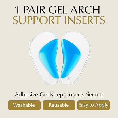 Blue PU gel orthopedic insoles for kids with ergonomic arch support.