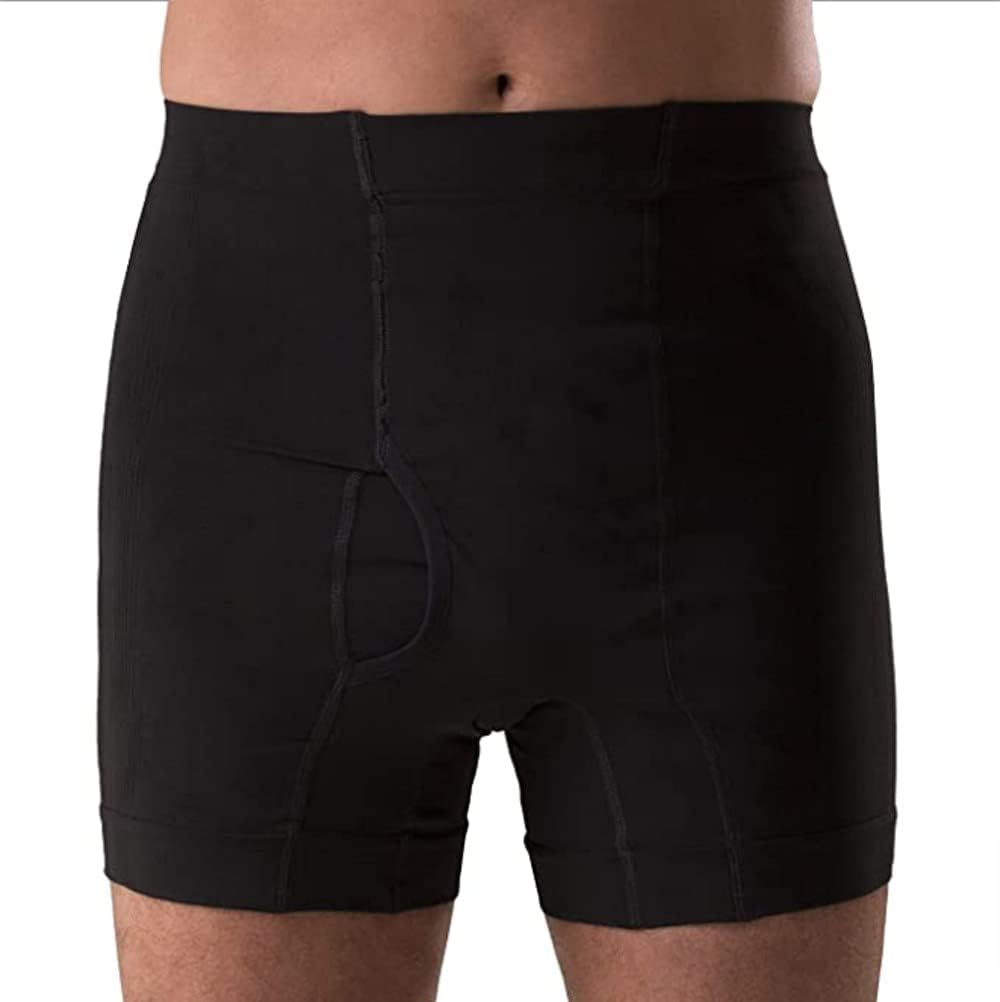 Corsinel Regular Male Boxer Low front view for ostomy support.