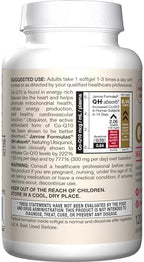 Jarrow QH-Absorb active CoQ10 softgels arranged outside bottle
