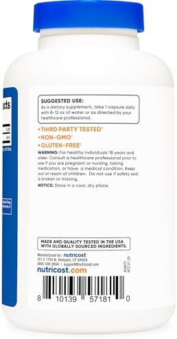 Nutricost zinc 50mg made in GMP compliant FDA registered facility