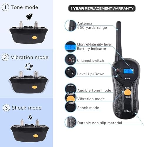 Close up of PetSpy training collar remote buttons
