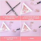 Blulu triangular bead sorting trays packed with white rhinestones for precision nail art work