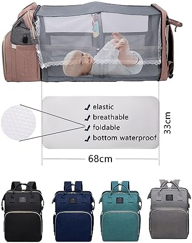 Houscly diaper bag attached to a stroller with straps