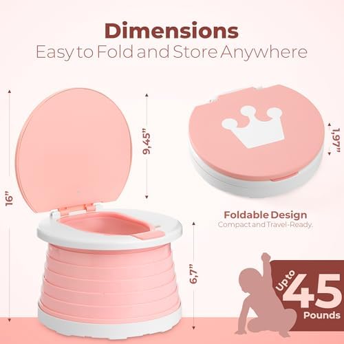 Oket training toilet demonstrating easy folding mechanism
