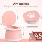 Oket training toilet demonstrating easy folding mechanism