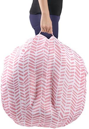 Mila Millie pink herringbone slipcover fitted on baby lounger
