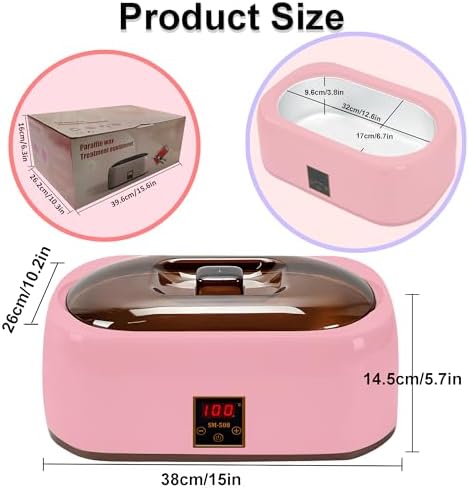 Paraffin wax heater machine being used for a soothing hand therapy spa treatment at home