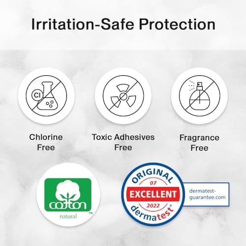 SANDIS chemical free panty liners package highlighting the 100 percent cotton seal