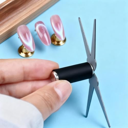 Top view of the blue magnetic nail art pen