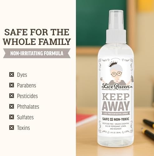 Lice Queen dual pack non chemical anti lice deterrent spray application