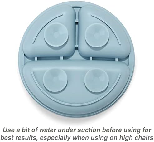 Stackable set of 3 PandaEar silicone baby plates for easy storage