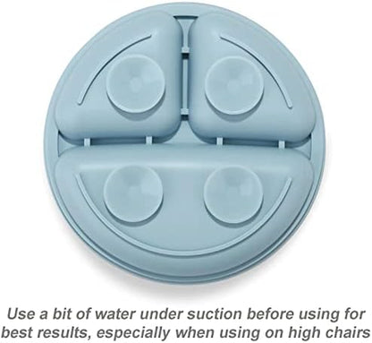 Stackable set of 3 PandaEar silicone baby plates for easy storage