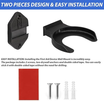 NexisN wall mount kit showing screw and adhesive installation options