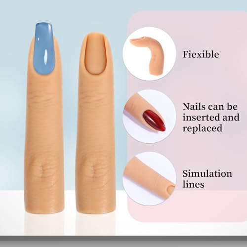 Flexible Giantree nail training fingers showing bendable metal skeleton