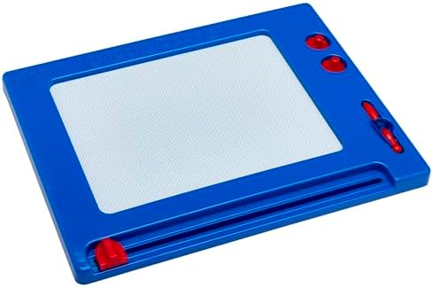 Cra-Z-Art Retro Magna Doodle close up of the easy erase slider clearing the magnetic surface.