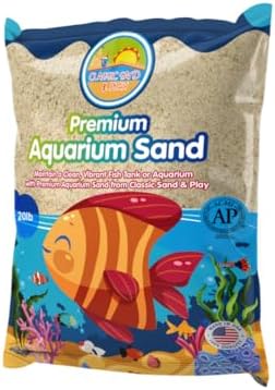 Close up of fine grain natural aquarium sand texture