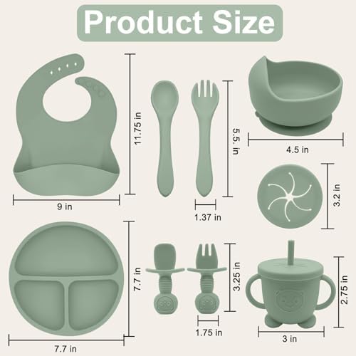 Full 10 piece silicone feeding kit for baby led weaning