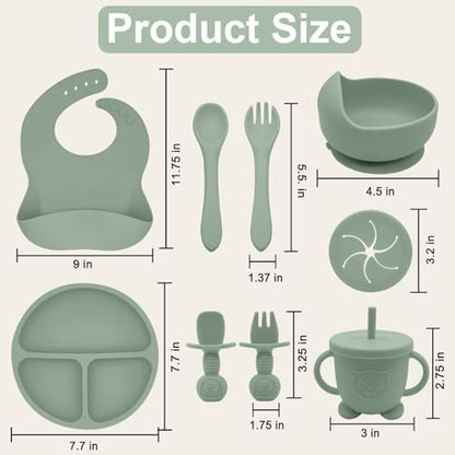 Full 10 piece silicone feeding kit for baby led weaning