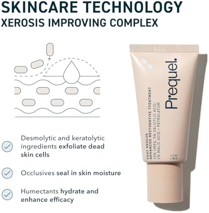 Dermatologist developed Prequel skincare foot cream container on a clean background