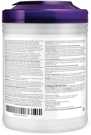 PDI Purple Top disinfecting wipes 160 count canisters for surface sanitization