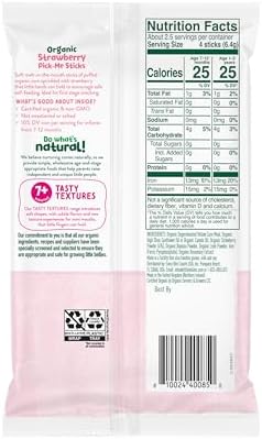 Little Bellies organic baby food snacks individual product wrap showing ingredients list.
